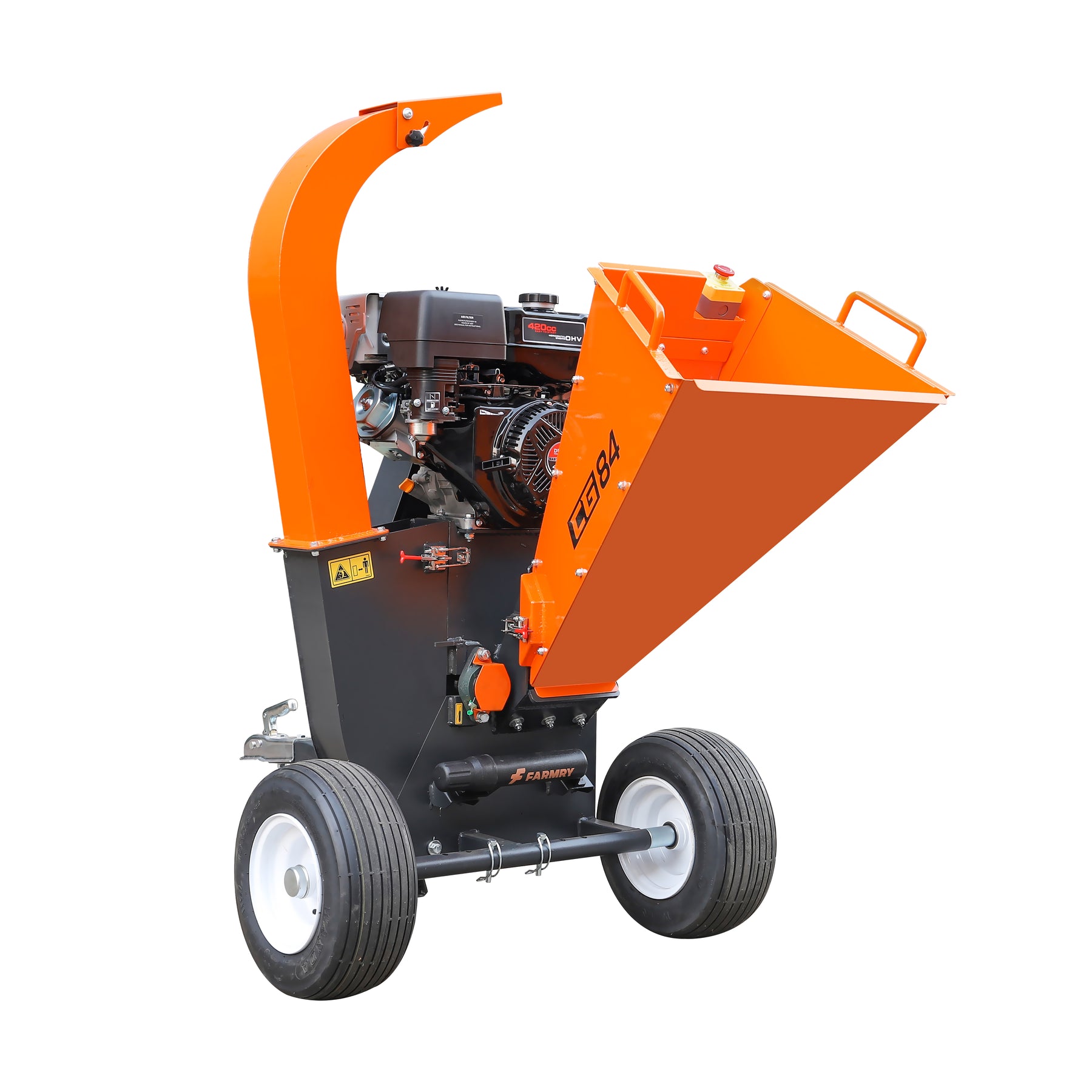 FARMRY Powerful 13.5HP Gas Wood Chipper | Electric Start & Portable Model CG84