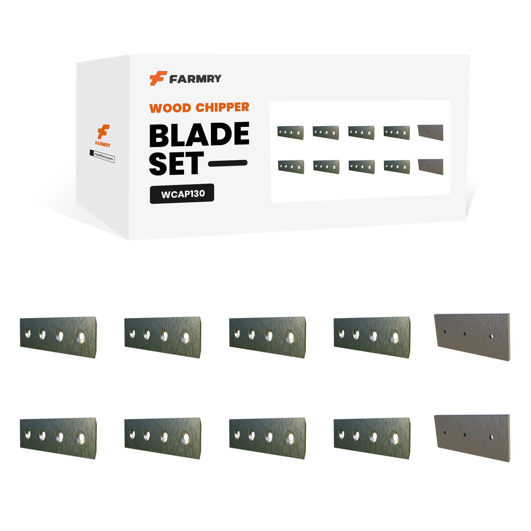 (8 moving blades+2 fixed blades) WCAP130 wood chipper replacement blades