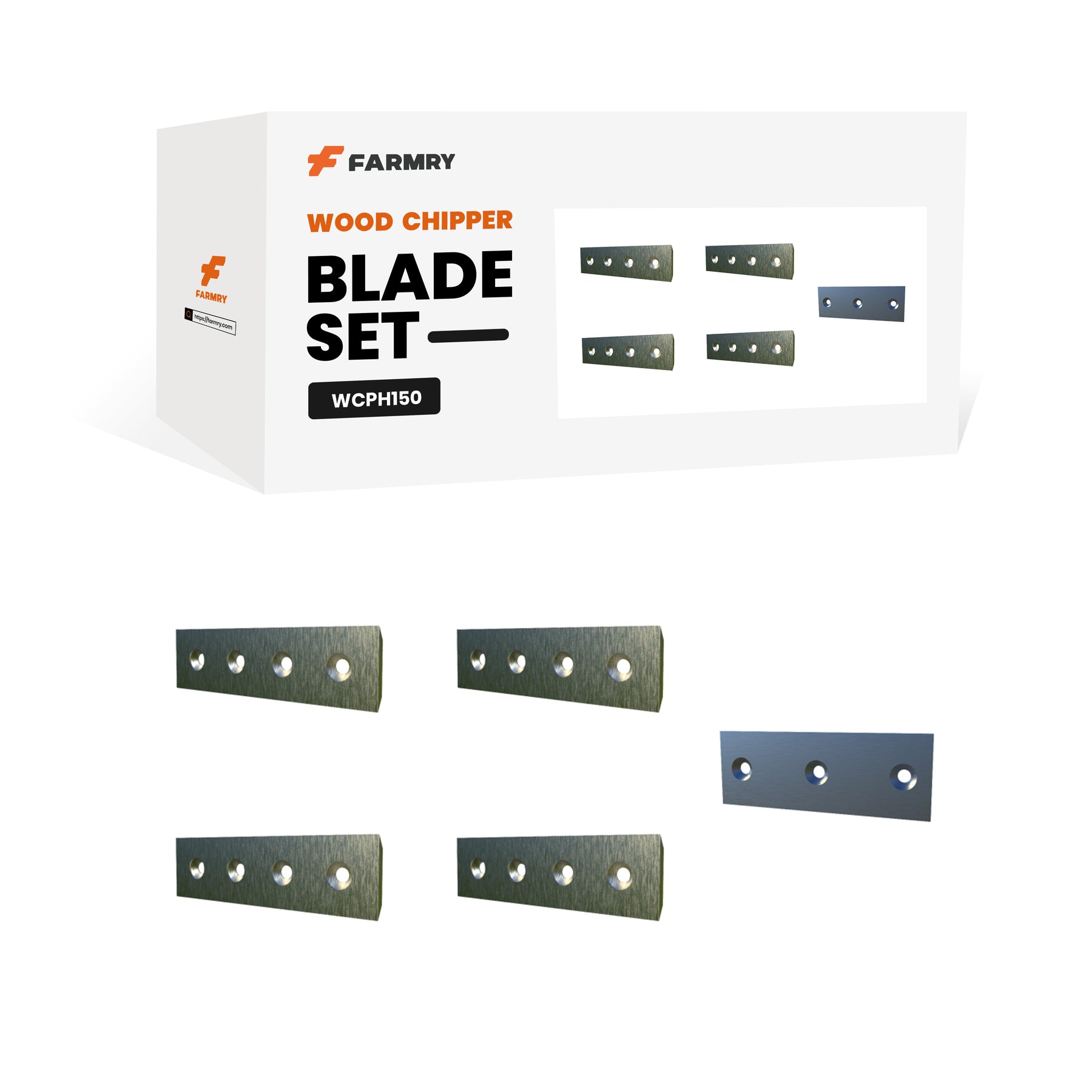 (4 moving blades+1 fixed blade) WCPH150 Wood Chipper Blade Set