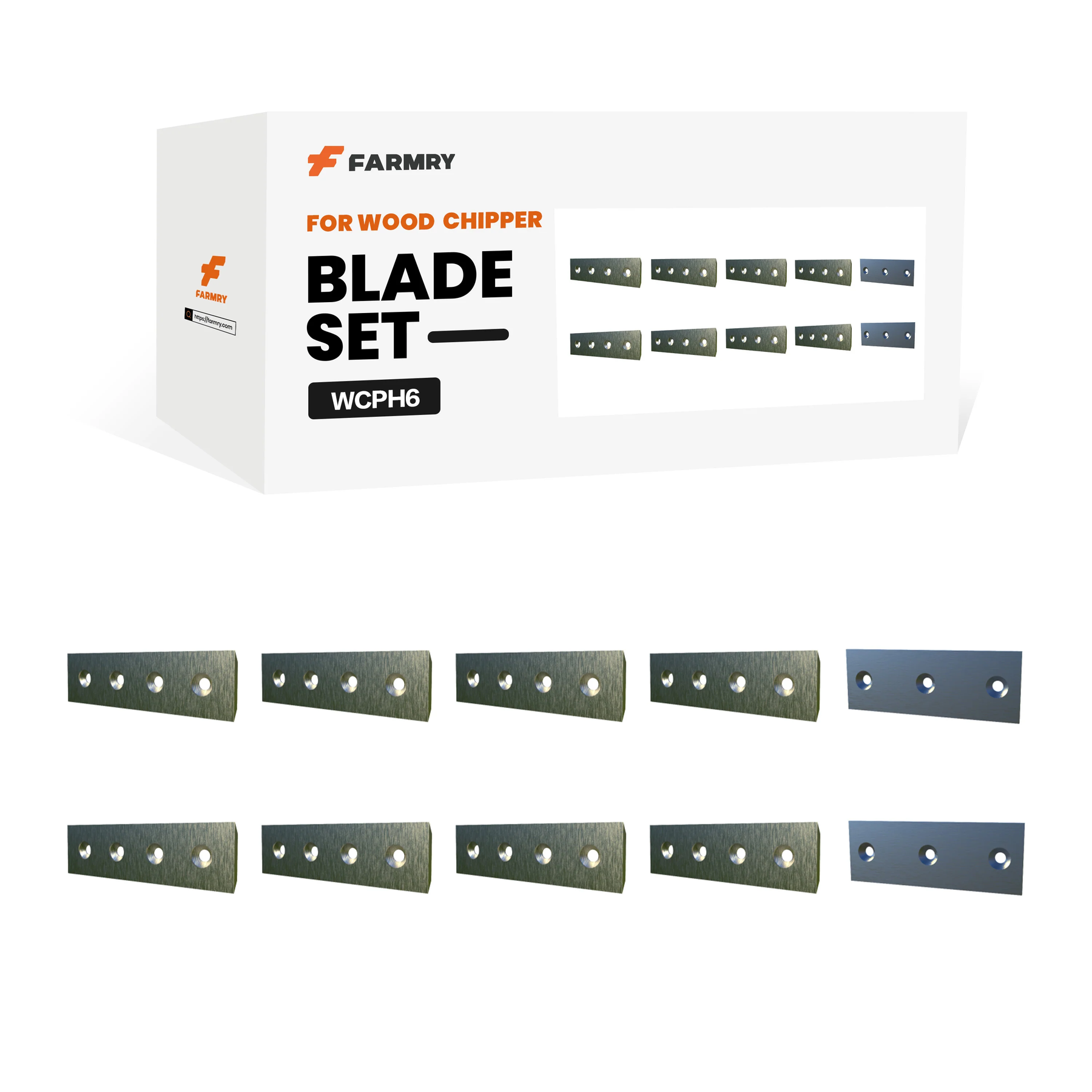 (8 moving blades+2 fixed blades) WCPH6 Wood Chipper Blade Set