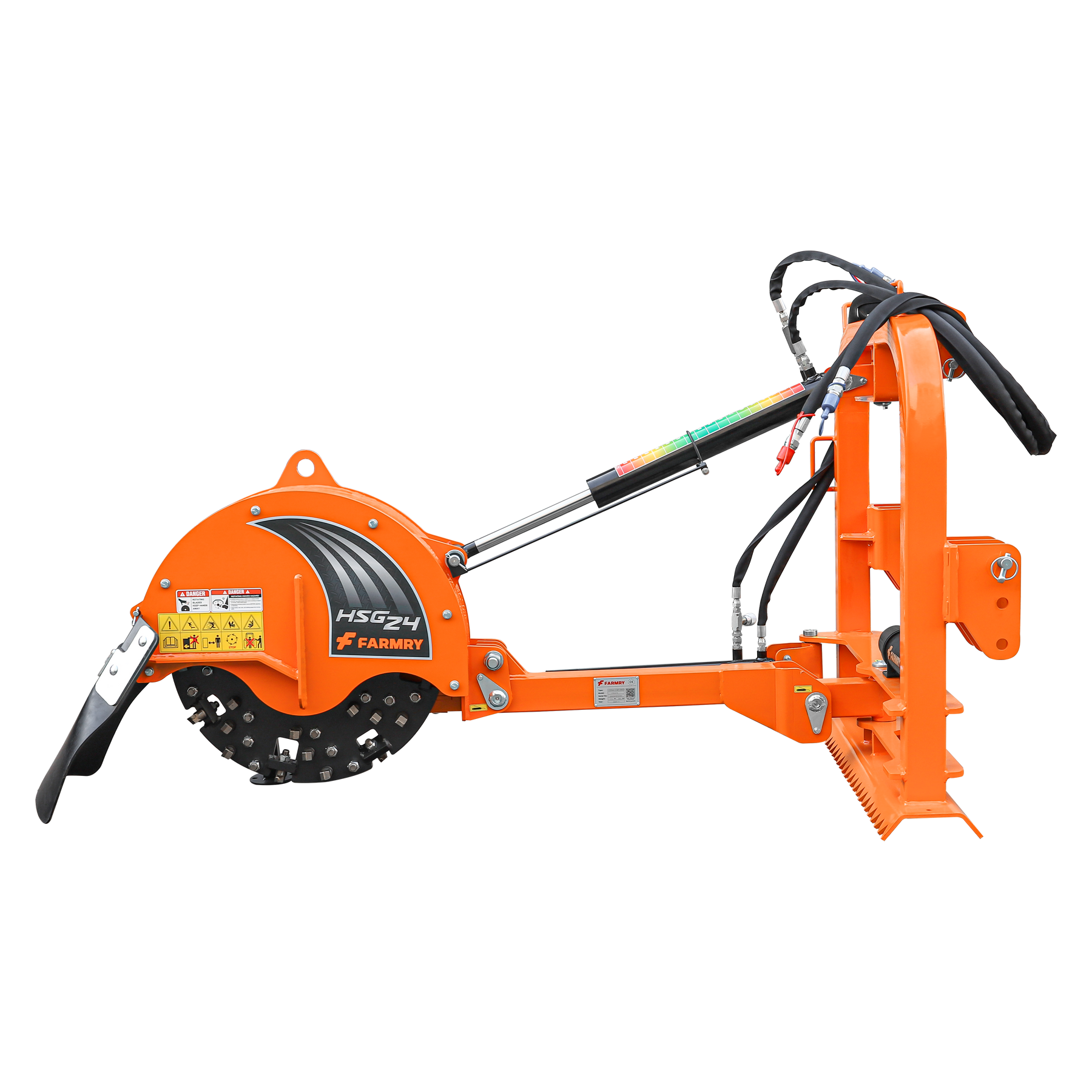 24 in Hydraulic Stump Grinder with 56pcs Carbide Teeth for Tractor From 25hp To 60hp, Premium Driveline with Included, HSG24