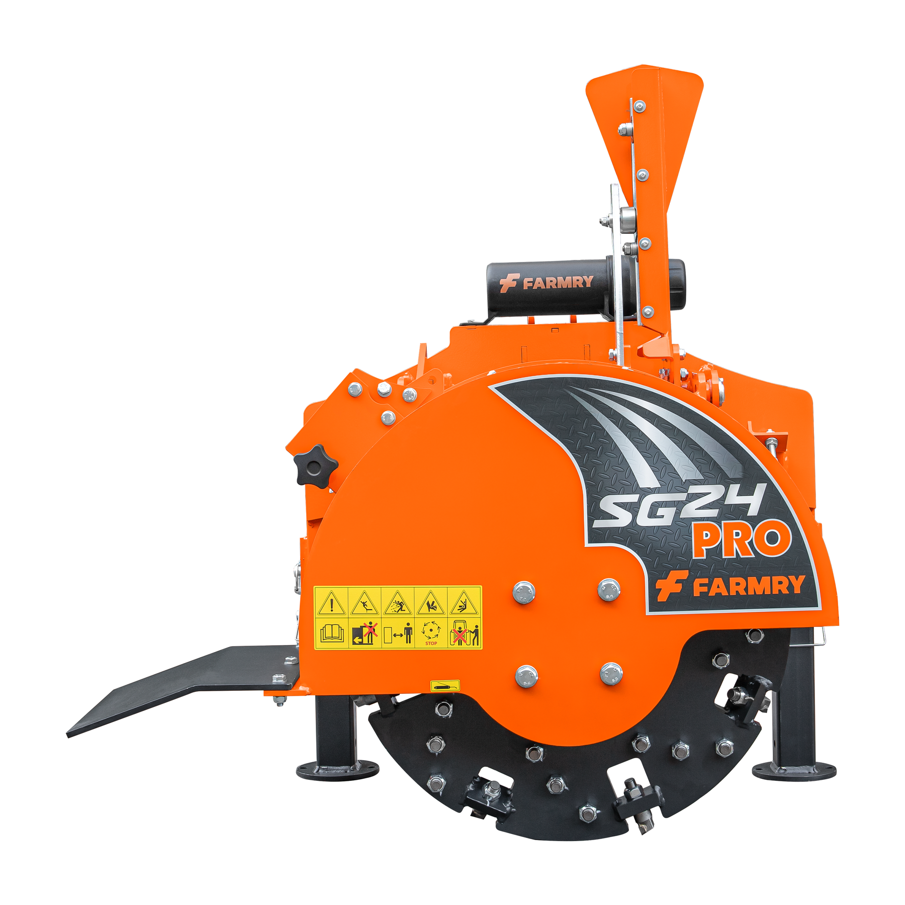 3-Point PTO Stump Grinder PRO, Two Torsion Springs, Speed Indicator, 34 Carbide Teeth, for 15-45HP Tractors, PTO Shaft Included with Slip Clutch. SG24 Pro