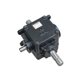 A black farmry snow blower gearbox for SSB60/SSB72/SSB84/TSB48/TSB60/TSB72/TSB84, with three metal shafts on different sides and a product label, is shown on a plain white background.