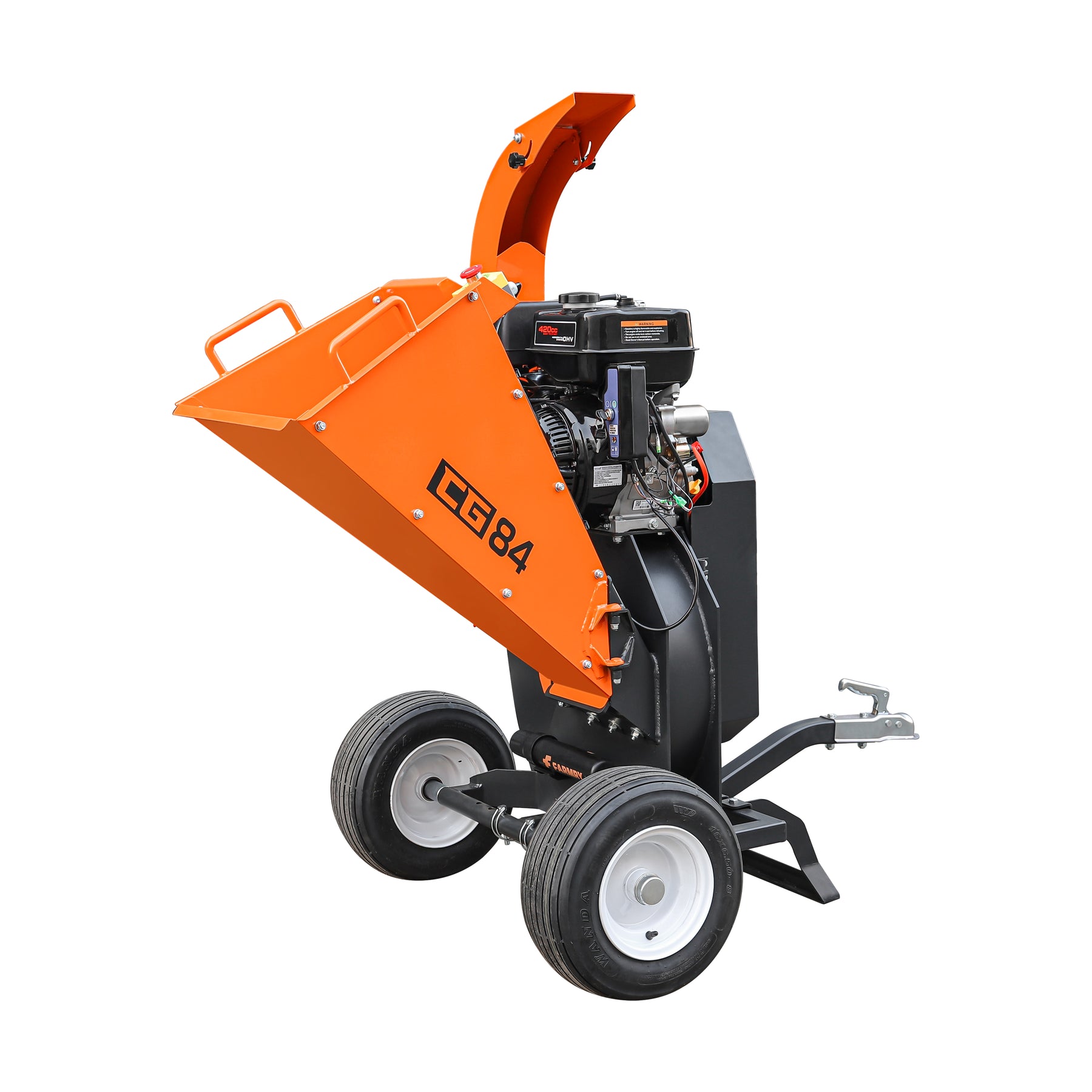FARMRY Powerful 13.5HP Gas Wood Chipper | Electric Start & Portable Model CG84