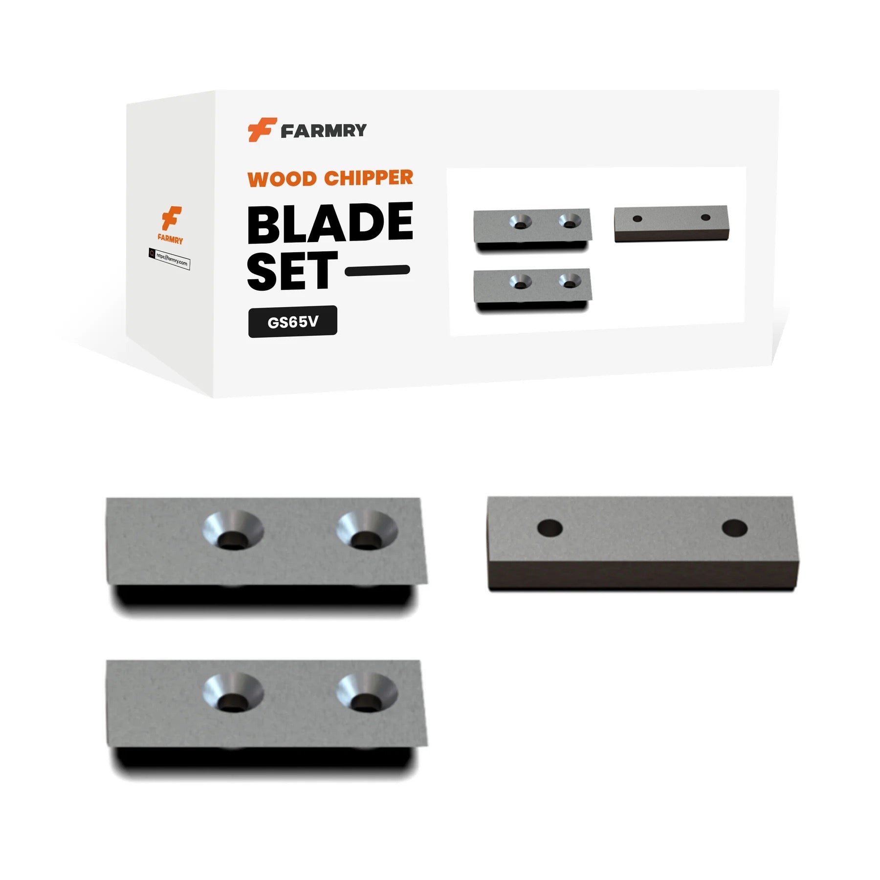 A Farmry Blade Set for GS65V (2 moving blades + 1 fixed blade, 100% off), shown beside a white box—ideal for Secomapp BOGOS Free Gift or Buy X Get Y promos.