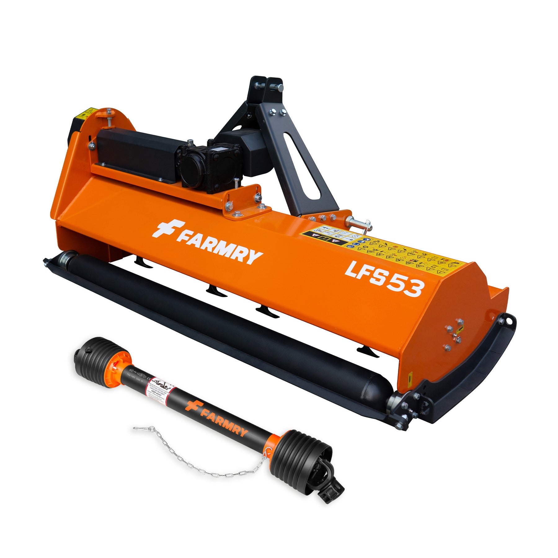 3 Point 53" Flail Mower, PTO Powered 15-35HP Mowing Attachment for Category 1 Tractors, LFS53