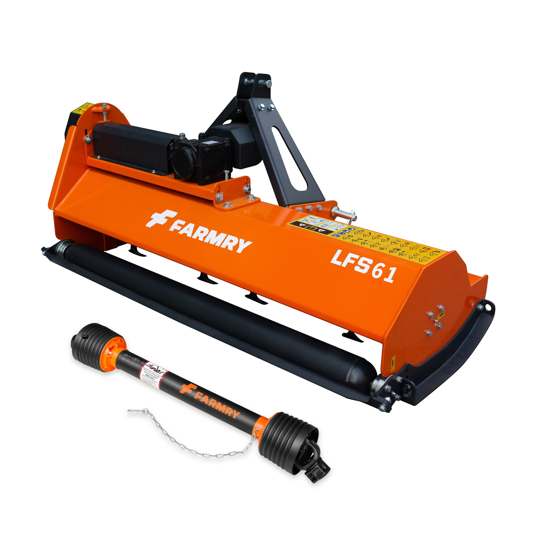 3 Point 61" Flail Mower, PTO Powered 15-35HP Mowing Attachment for Category 1 Tractors, LFS61