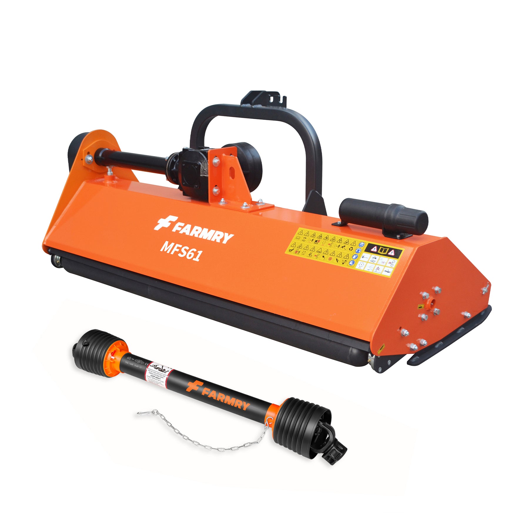 3 Point 61" Flail Mower, PTO Powered 20-45HP Mowing Attachment for Category 1 and 2 Tractors, MFS61