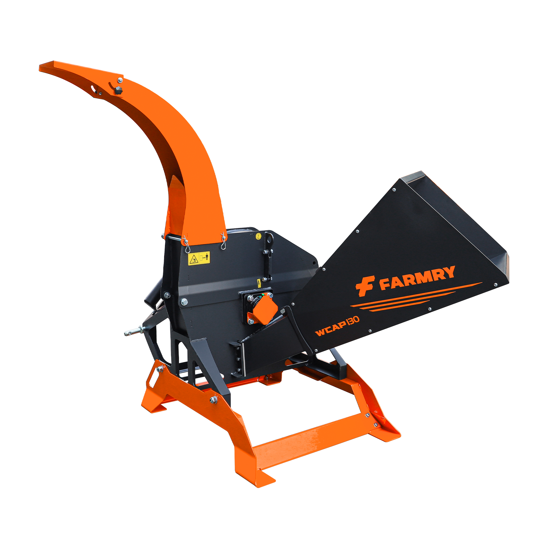 The Farmry 5” PTO Wood Chipper + Stump Grinder Bundle (WCAP130 + SG24) for 15–45HP tractors features a robust frame, large input chute, and angled discharge, ideal for chipping branches and yard debris using tractor PTO power.
