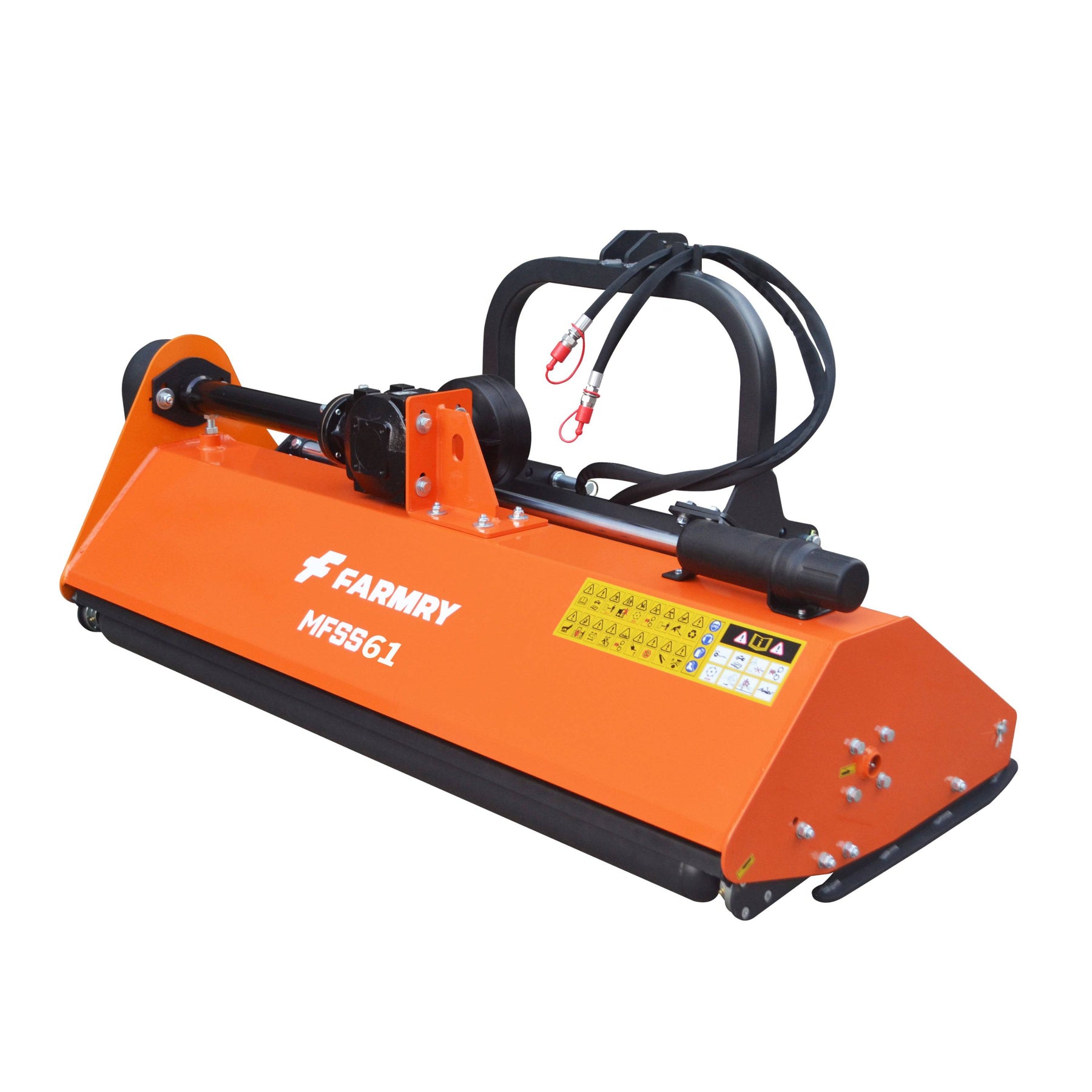 The farmry 3 Point 61" Flail Mower MFSS61 features PTO hydraulic side shift, suits 20-45HP Category 1 & 2 tractors, and includes a PTO shaft for easy 3-point linkage—ideal for agriculture and landscaping.