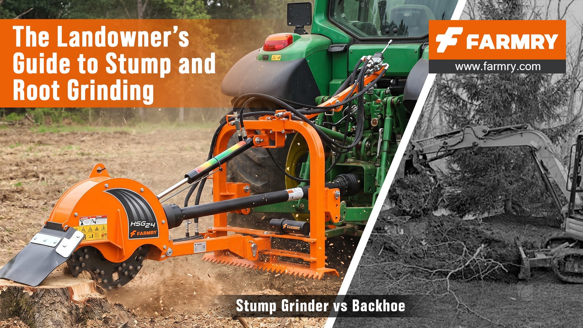 Stump Grinder vs Backhoe: The Landowner’s Guide to Stump and Root Grinding