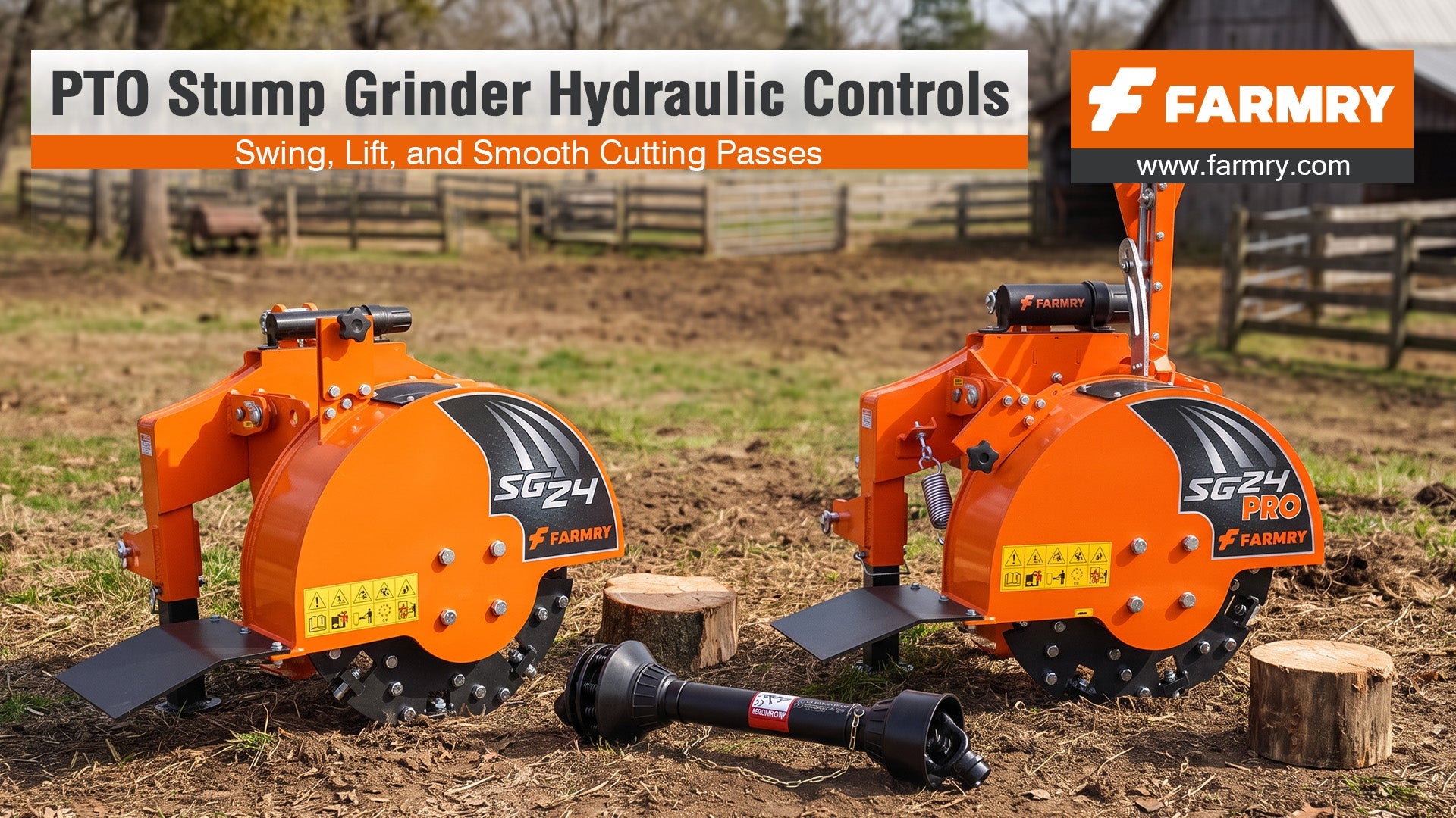 PTO Stump Grinder Hydraulic Controls: Swing, Lift, and Smooth Cutting Passes