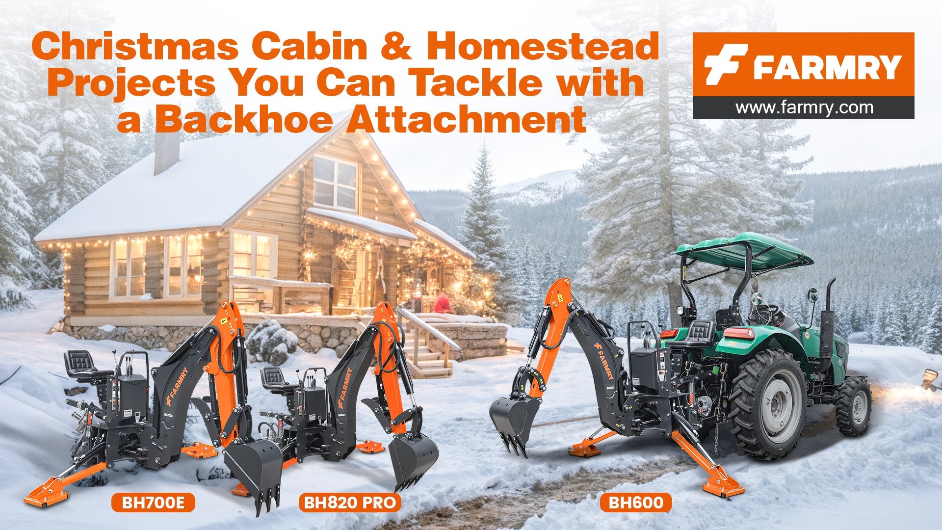 Christmas Cabin & Homestead Projects You Can Tackle with a Backhoe Attachment