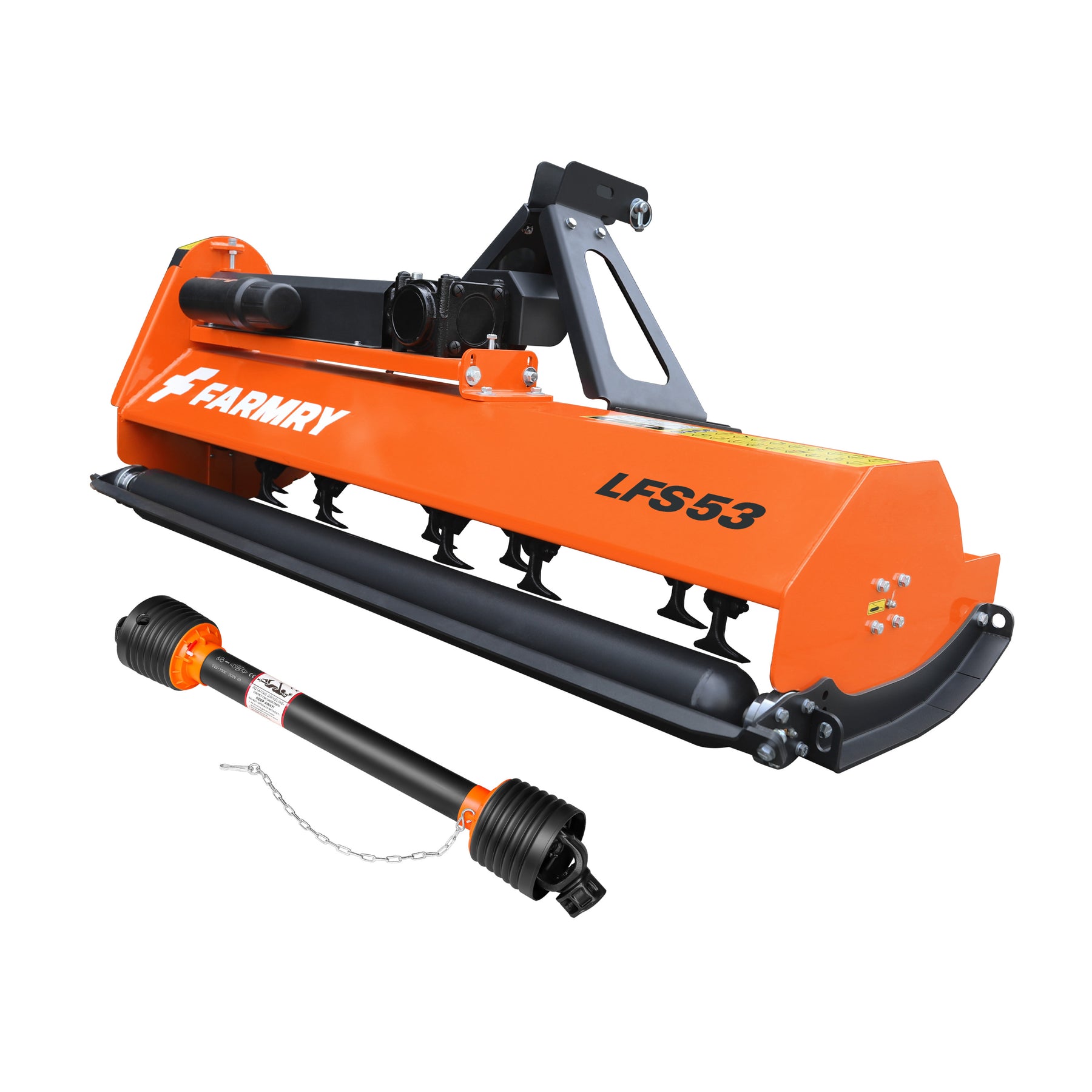 3 Point 53" Flail Mower, PTO Powered 15-35HP Mowing Attachment for Category 1 Tractors, LFS53