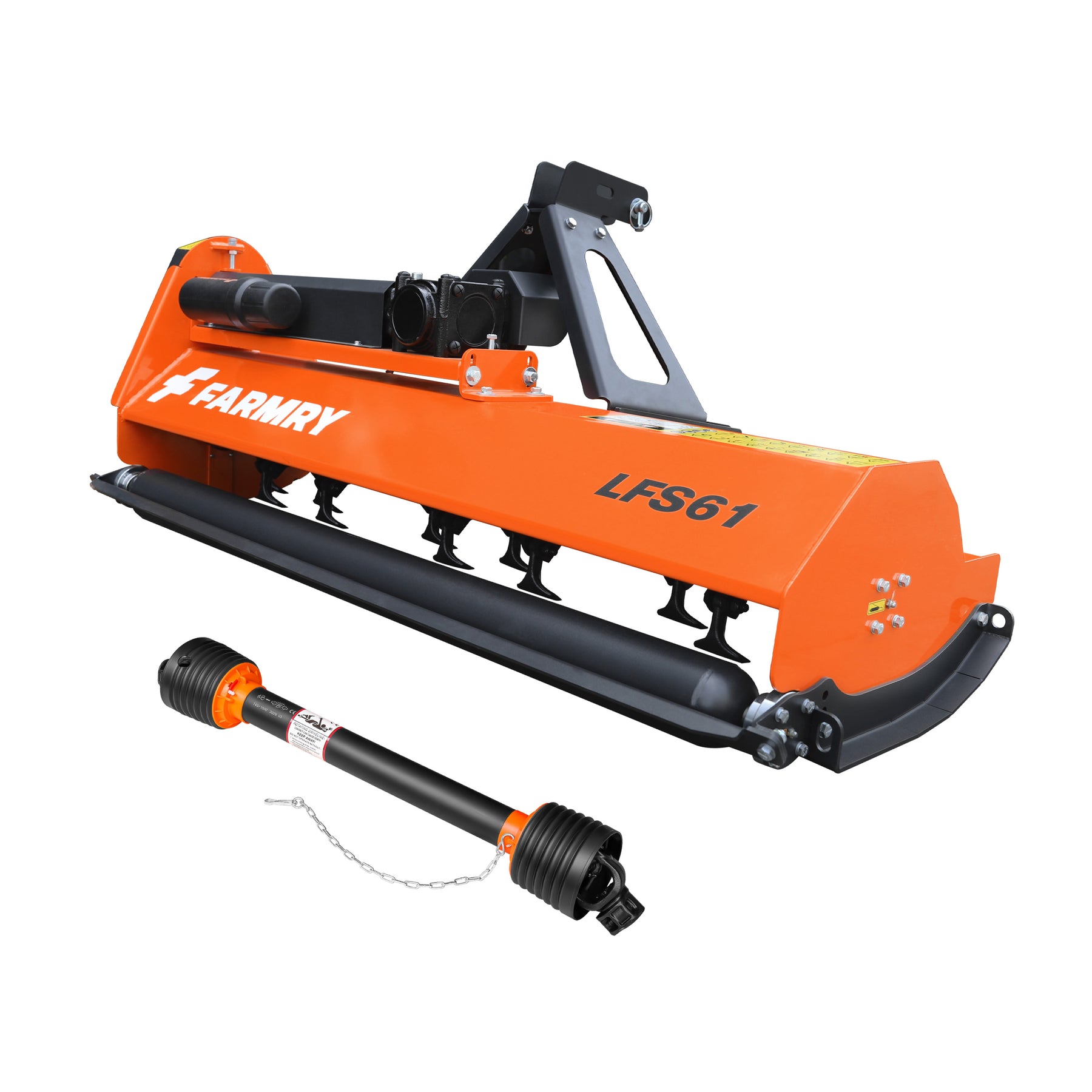 3 Point 61" Flail Mower, PTO Powered 15-35HP Mowing Attachment for Category 1 Tractors, LFS61