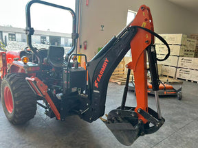 Used 8'2" Tractor  Backhoe with Curved Boom, 15" Bucket, Mechanical Grapple Thumb, Self-Contained Gear Pump&Hydraulic Reservoir included, for 30-65 HP, Cat 1&2 Hookup, BH820e