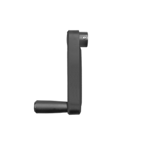 The farmry Snow Blower Hand Crank Handle (manual chute rotator for SSB60/72/84, TSB48/60/72/84, SKU:104401A-104304A) is shown from the side with a black cylindrical grip on a plain white background.