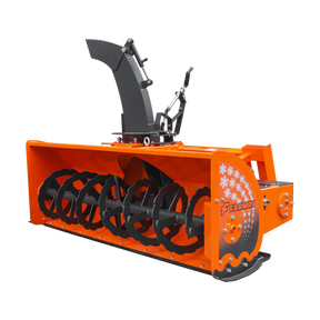 84” Skid Steer Snow Blower, 50-100 HP, REQ.Hydraulic Flow 16 -21GPM , 24” Diameter Impeller, Manual 360° Snow Chute, Snow Shovel for JAM Clearance included,  SSB84