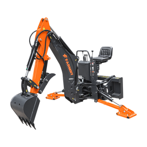 8 '2 " Skid Steer Loader  Backhoe with Curved Boom, Italian Original WALVOIL Seven Way Hydraulic Control Valve, 15" Bucket, Hydraulic Grapple Thumb included, for 30-65 HP , BHS820Pro
