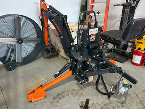 Used 8'2" Tractor  Backhoe with Curved Boom, 15" Bucket, Mechanical Grapple Thumb, Self-Contained Gear Pump&Hydraulic Reservoir included, for 30-65 HP, Cat 1&2 Hookup, BH820e