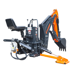 8 '2 " Tractor  Backhoe with Curved Boom, 15" Bucket, Mechanical Grapple Thumb, Self-Contained Gear Pump&Hydraulic Reservoir included, for 30-65 HP, Cat 1&2 Hookup, BH820e