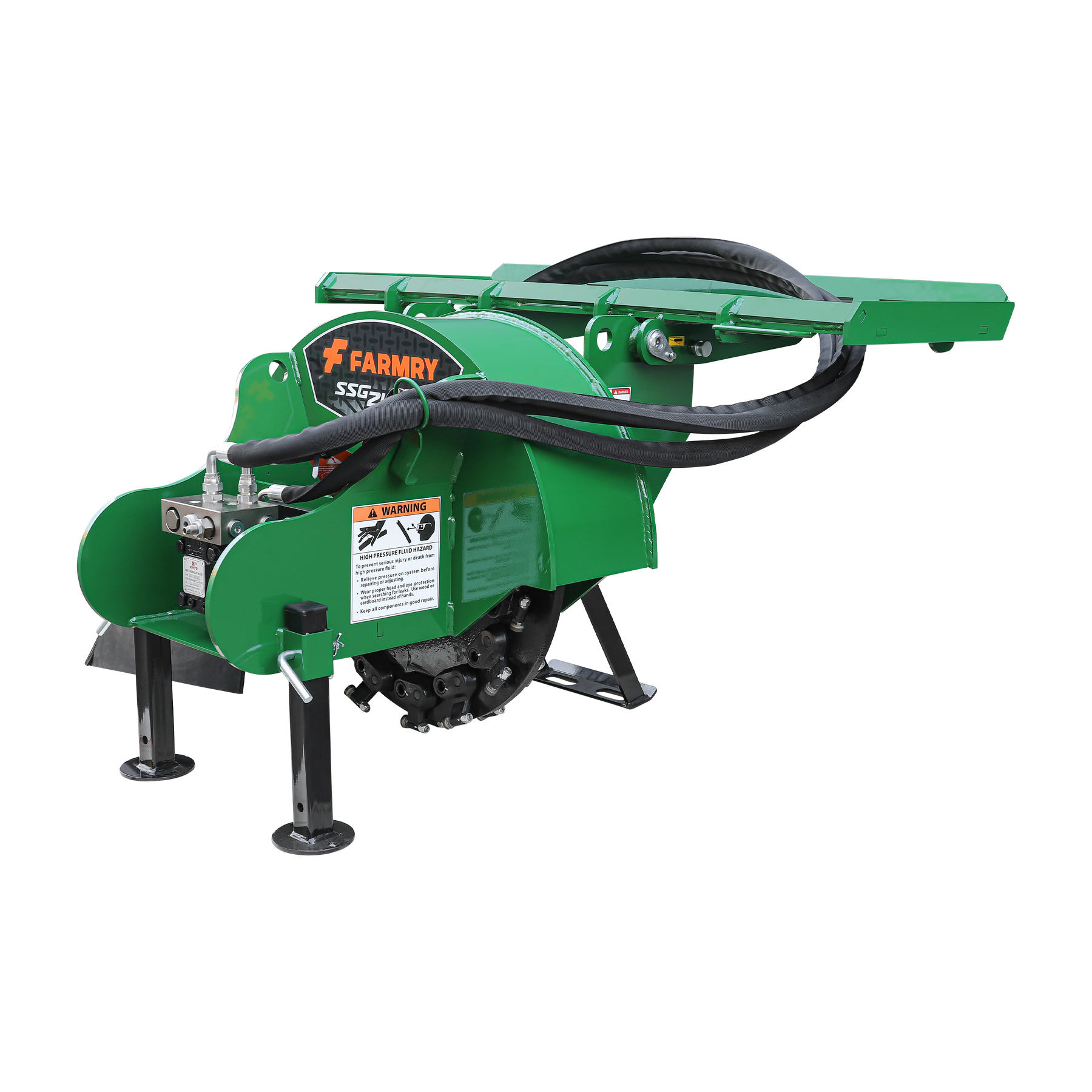 24 inch Skid Steer Loader Stump Grinder with Flexible Coupling and 3 Time Indexing Carbide Teeth, 18 to 23GPM, SSG24PRO(Green)