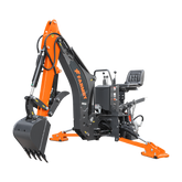 8 '2 " Tractor  Backhoe with Curved Boom, 15" Bucket, Hydraulic Grapple Thumb, Self-Contained Gear Pump&Hydraulic Reservoir included, for 30-65 HP, Cat 1&2 Hookup, BH820