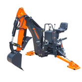 7 ' Tractor  Backhoe with Curved Boom, Italian Original WALVOIL Seven Way Hydraulic Control Valve, 12" Bucket, Hydraulic Grapple Thumb,  Self-Contained One-Piece Gear Pump&Hydraulic Reservoir included, for 25-45 HP, Cat 1&2 Hookup, BH700Pro