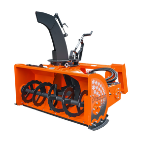 60” Skid Steer Snow Blower, 30-75 HP, REQ.Hydraulic Flow 16 -21GPM , 22” Diameter Impeller,  Manual 360 °Snow Chute,  Snow Shovel for JAM Clearance included, SSB60