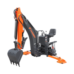 9 '2 " Tractor  Backhoe with Curved Boom, 18" Bucket, Hydraulic Grapple Thumb, Self-Contained Gear Pump&Hydraulic Reservoir included, for 45-120 HP, Cat 2 Hookup, BH920