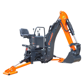 6 ' Compact Tractor Backhoe with Curved Boom, 12" Bucket, Self-Contained Gear Pump&Hydraulic Reservoir included, for 18-35 HP, Cat 1 Hookup, BH600