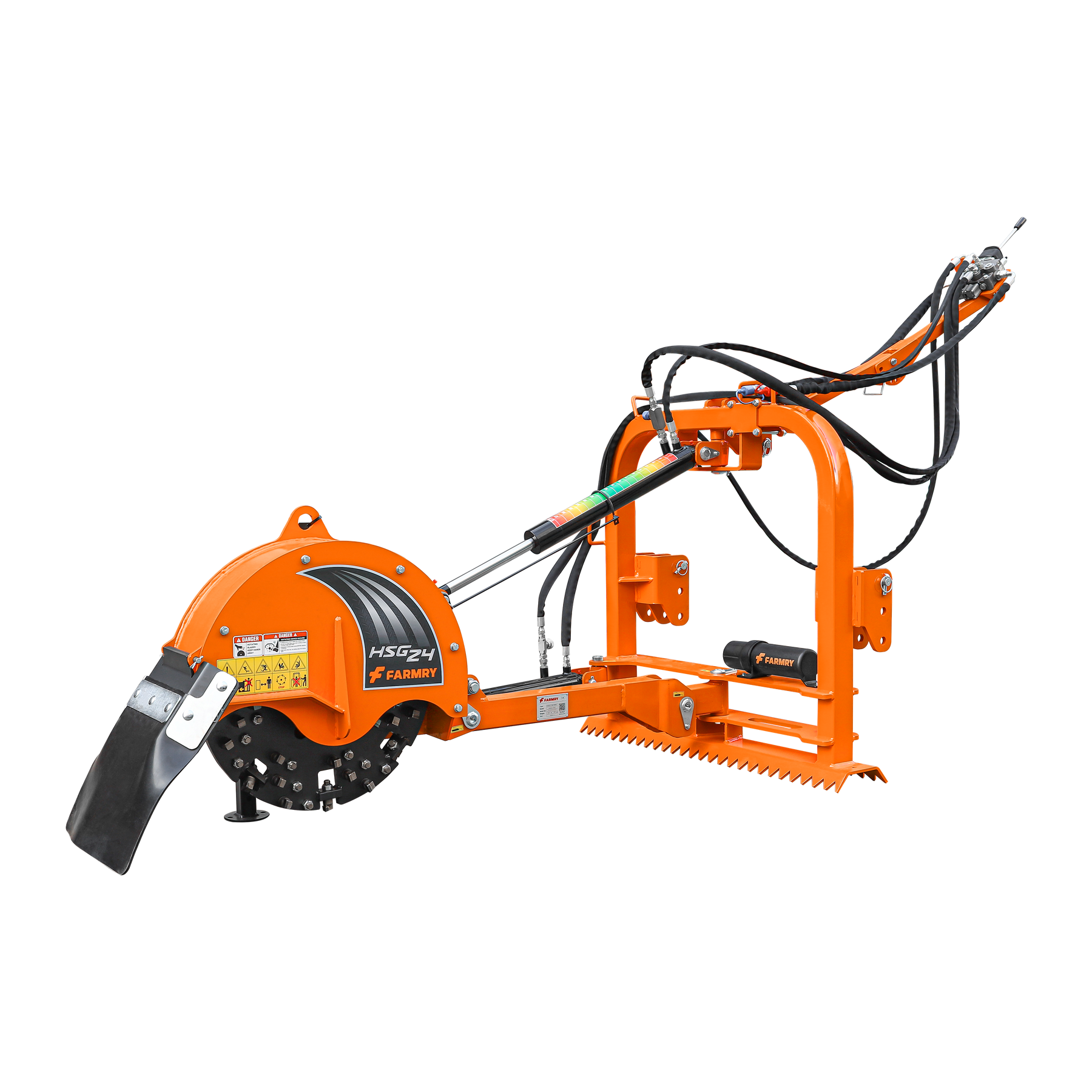 24 inch Hydraulic Stump Grinder with 56ps Carbide Teeth and Self Contained Control Valve for Tractor From 25hp To 60hp, Premium Driveline Included, HSG24PRO