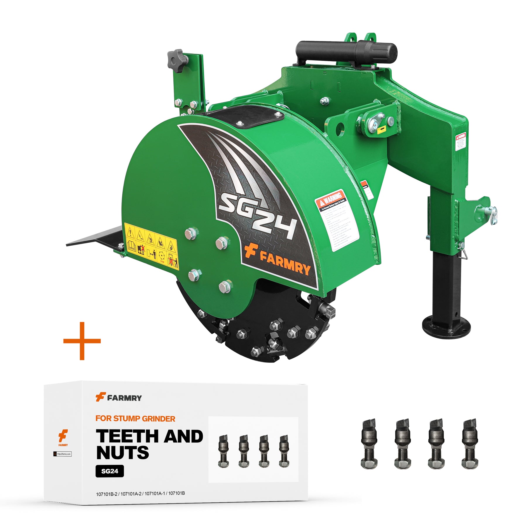 Farmry 3-Point PTO Shaft Tree Stumps Grinder, 34 Carbide Teeth, for 15-45 HP Tractors (Slip Clutch & PTO Shaft Included)
