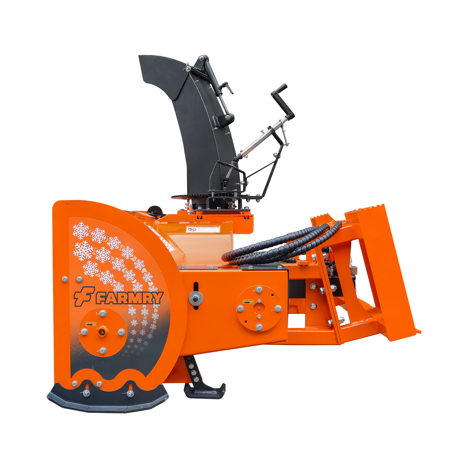 60” Skid Steer Snow Blower, 30-75 HP, REQ.Hydraulic Flow 16 -21GPM , 22” Diameter Impeller,  Manual 360 °Snow Chute,  Snow Shovel for JAM Clearance included, SSB60