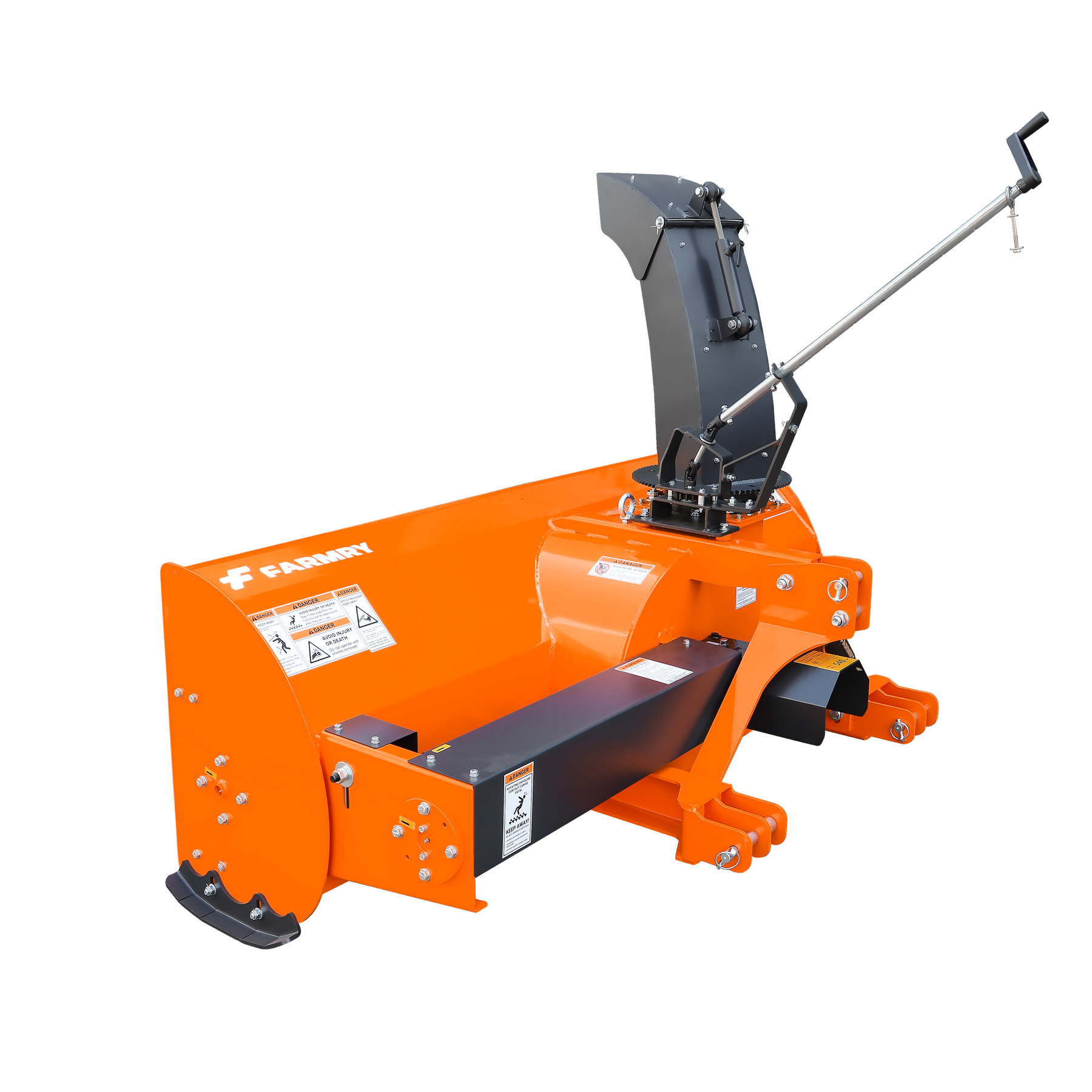 84" 3 Point Hitch Snow Blower for 30-100HP Tractor, CAT 1&2, 24” Impeller diameter, Manual 360 ° Snow Chute, Snow Shovel for JAM Clearance and PTO Shaft with Cluth included, TSB84