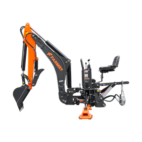 9 '2 " Tractor  Backhoe with Curved Boom, 18" Bucket, Hydraulic Grapple Thumb, Self-Contained Gear Pump&Hydraulic Reservoir included, for 45-120 HP, Cat 2 Hookup, BH920