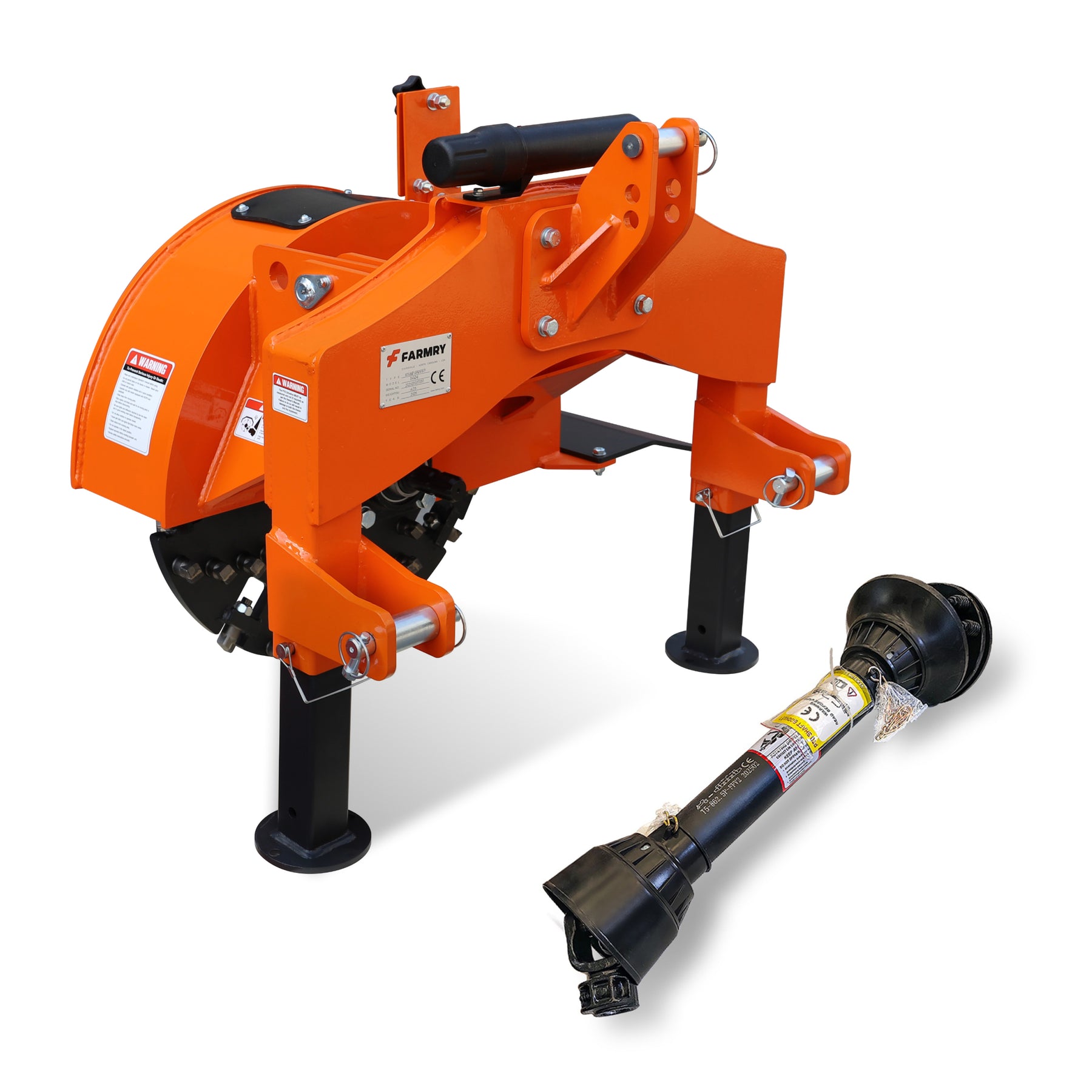3-Point PTO Stump Grinder, 34 Carbide Teeth, for 15-45HP Tractors, PTO Shaft Included with Slip Clutch, SG24 - Farmry