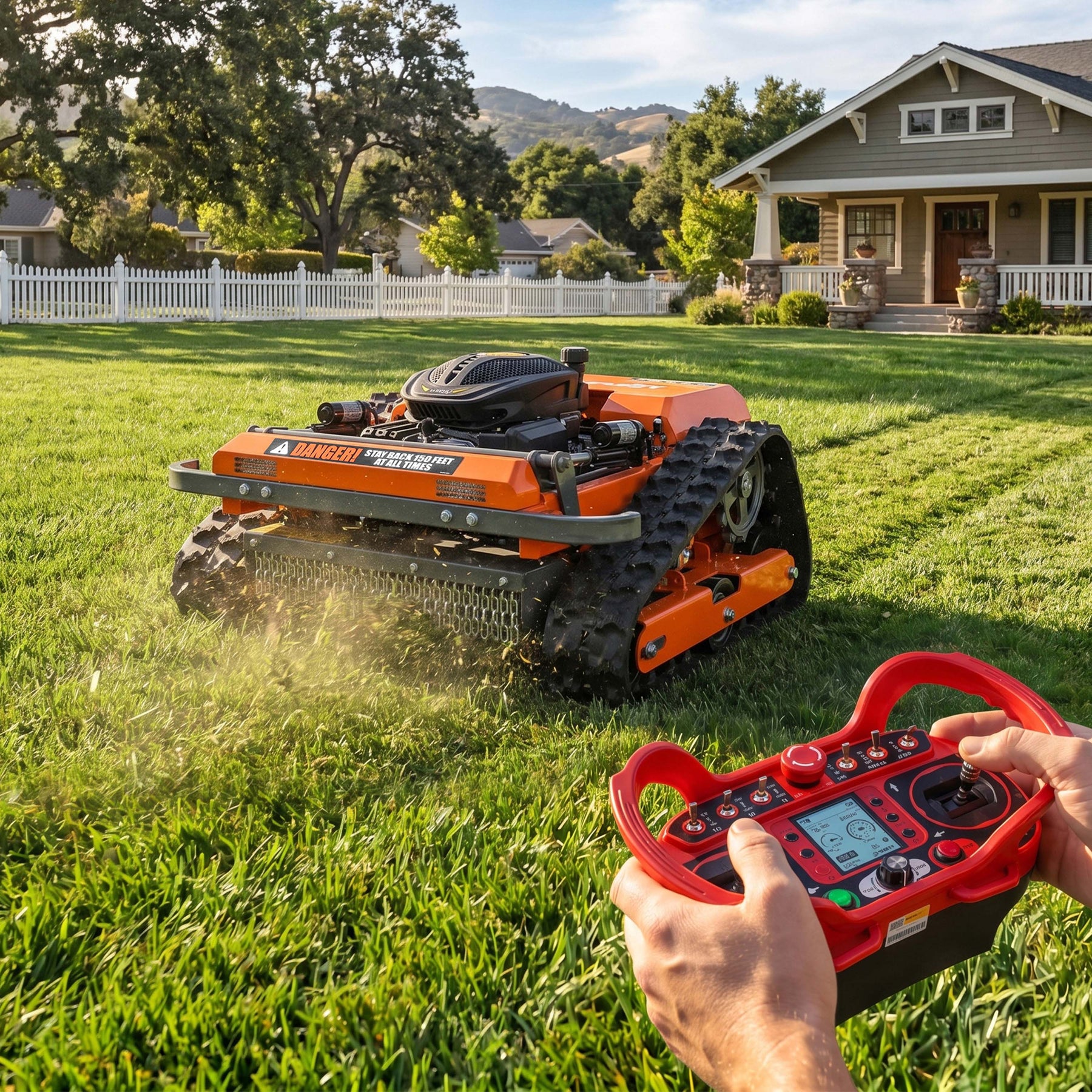 Remote-Controlled Track Mower with Snow Plow – 20.9" Cut, 6.1HP, RM20S