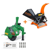 5" PTO Wood Chipper + PRO Stump Grinder Bundle for 15–45 HP Tractors | WCAP5 + SG24Pro Green Combo