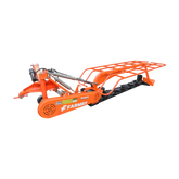 The Farmry DHM8 3 Point 95" Disc Mower features 6 discs, a metal frame, hydraulic parts, PTO power for 35–80HP tractors, and is ideal for grass or hay cutting. Category 1 & 2 compatible, shown at an angle on a white background.