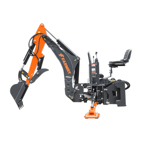 8 '2 " Skid Steer Loader  Backhoe with Curved Boom, Italian Original WALVOIL Seven Way Hydraulic Control Valve, 15" Bucket, Hydraulic Grapple Thumb included, for 30-65 HP , BHS820Pro