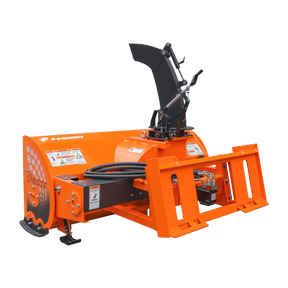 72” Skid Steer Snow Blower, 45-75 HP, REQ.Hydraulic Flow 16 -21GPM , 24” Diameter Impeller,  Manual 360 °Snow Chute,  Snow Shovel for JAM Clearance included, SSB72