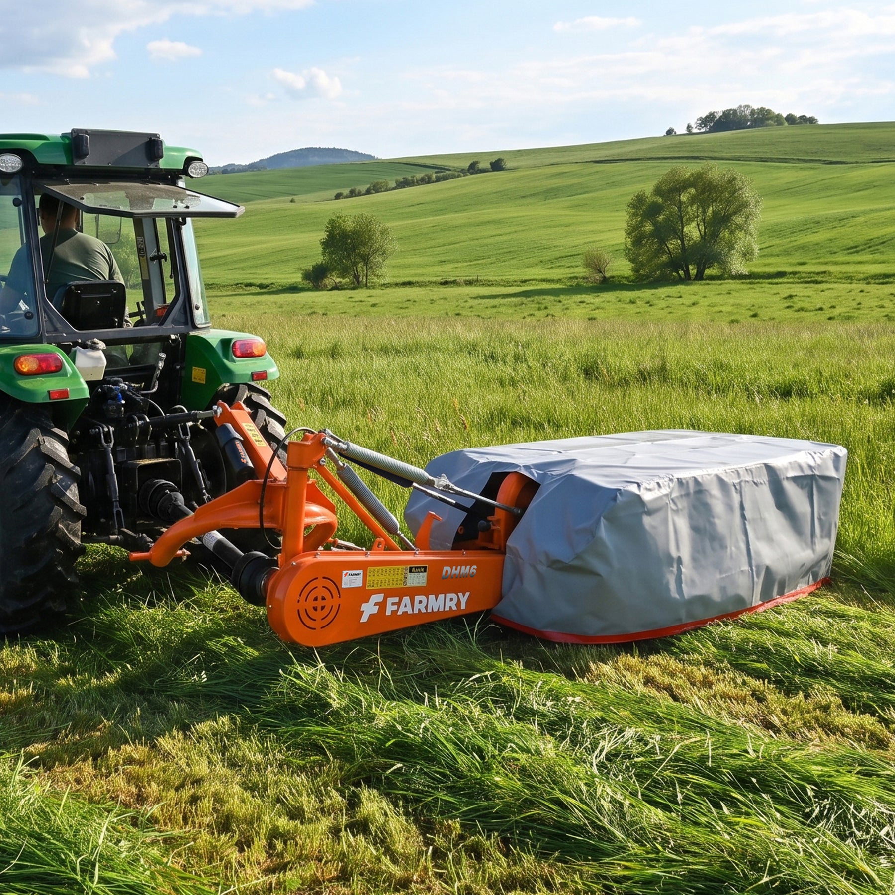 3 Point 65" Disc Mower, 4 discs, PTO Powered 35–80HP Hay Cutter for Category 1 & 2 Tractors, DHM6