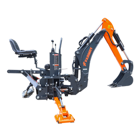 6 ' Compact Tractor Backhoe with Curved Boom, 12" Bucket, Self-Contained Gear Pump&Hydraulic Reservoir included, for 18-35 HP, Cat 1 Hookup, BH600