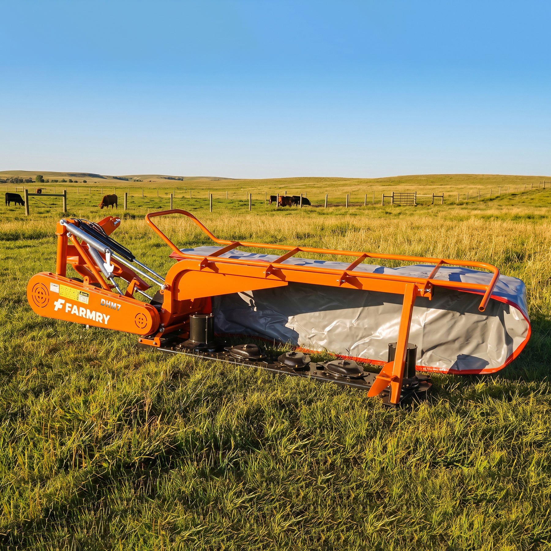 3 Point 81" Disc Mower, 5 Discs, PTO Powered 35–85HP Hay Cutter for Category 1 & 2 Tractors, DHM7