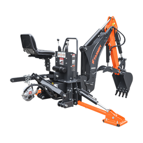 8 '2 " Tractor  Backhoe with Curved Boom, 15" Bucket, Hydraulic Grapple Thumb, Self-Contained Gear Pump&Hydraulic Reservoir included, for 30-65 HP, Cat 1&2 Hookup, BH820