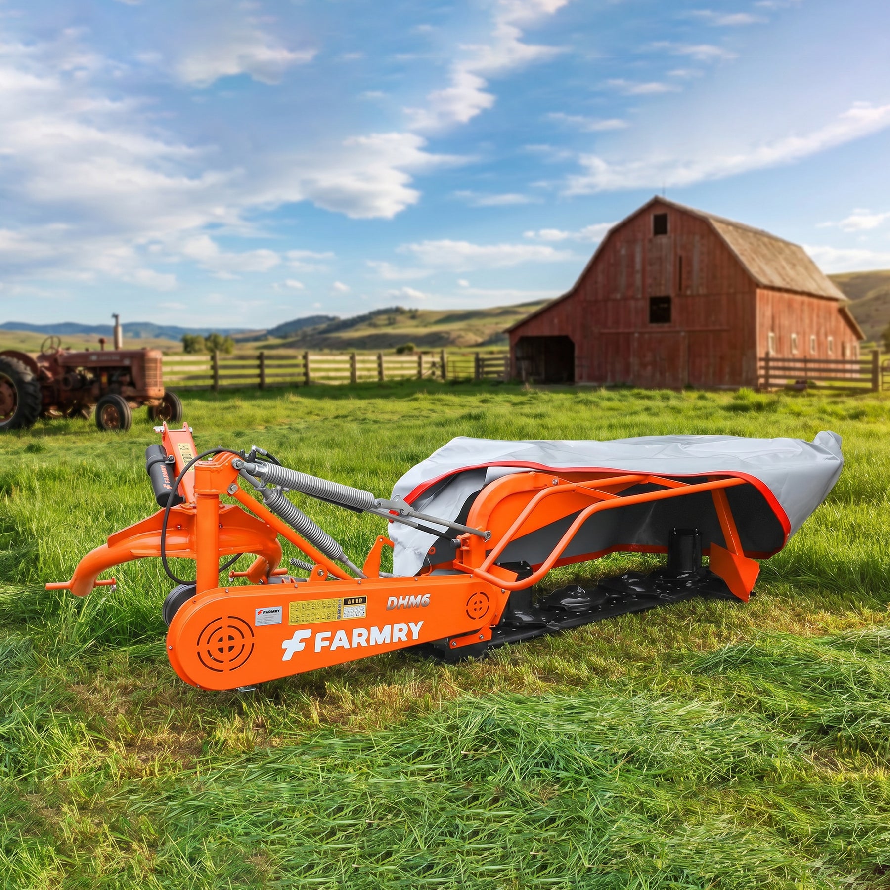3 Point 65" Disc Mower, 4 discs, PTO Powered 35–80HP Hay Cutter for Category 1 & 2 Tractors, DHM6