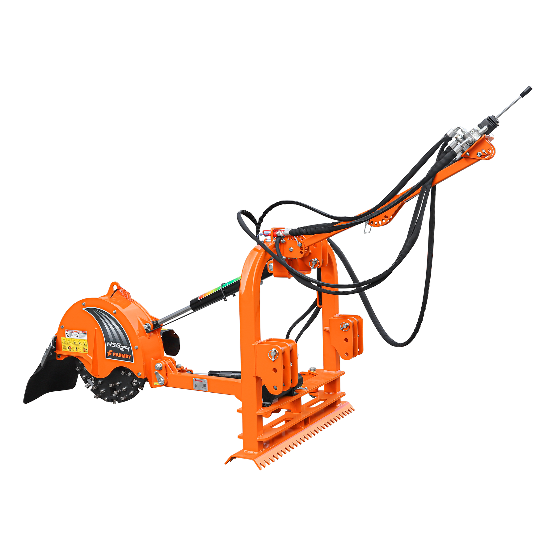 24 inch Hydraulic Stump Grinder with 56ps Carbide Teeth and Self Contained Control Valve for Tractor From 25hp To 60hp, Premium Driveline Included, HSG24PRO