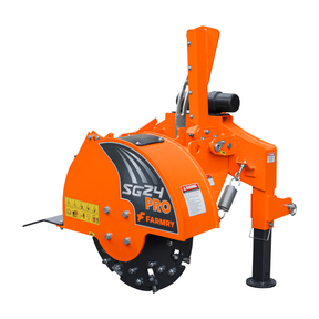 3-Point PTO Stump Grinder PRO, Two Torsion Springs, Speed Indicator, 34 Carbide Teeth, for 15-45HP Tractors, PTO Shaft Included with Slip Clutch. SG24 Pro