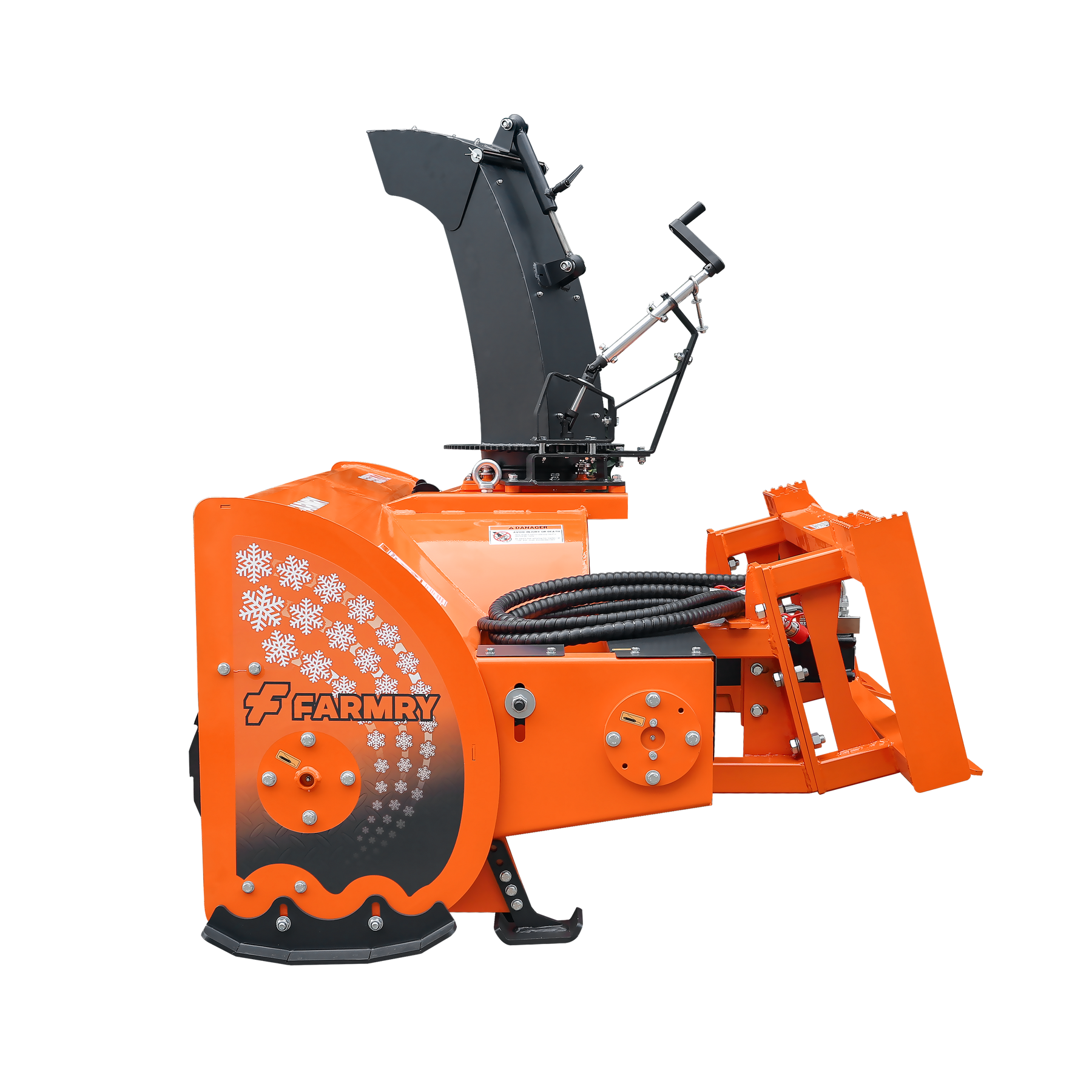 72” Skid Steer Snow Blower, 45-75 HP, REQ.Hydraulic Flow 16 -21GPM , 24” Diameter Impeller,  Manual 360 °Snow Chute,  Snow Shovel for JAM Clearance included, SSB72